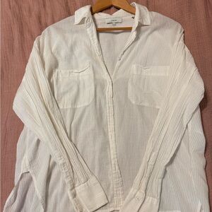 Vince White Button Down Shirt Classic Cotton Top